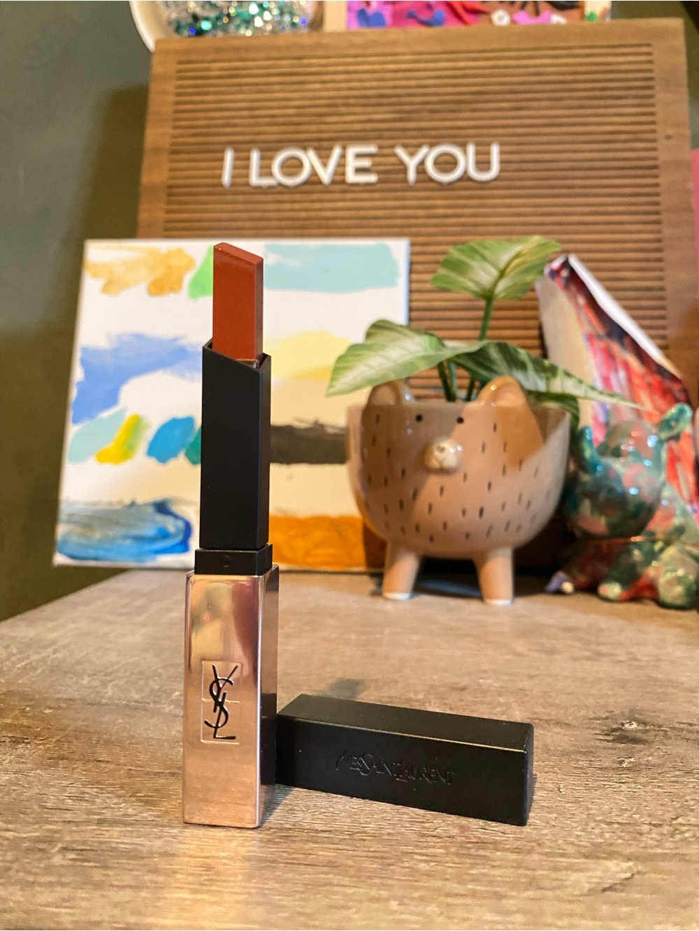 Yves Saint Laurent Rouge Pur Couture Slim Glow Matte Lipstick 214 Illicit Orange